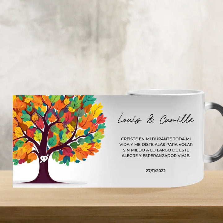 Árbol del amor - Taza mágica de 325 ml